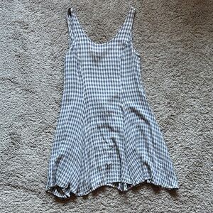Vintage Purple and White Gingham Scoop Neck Dress